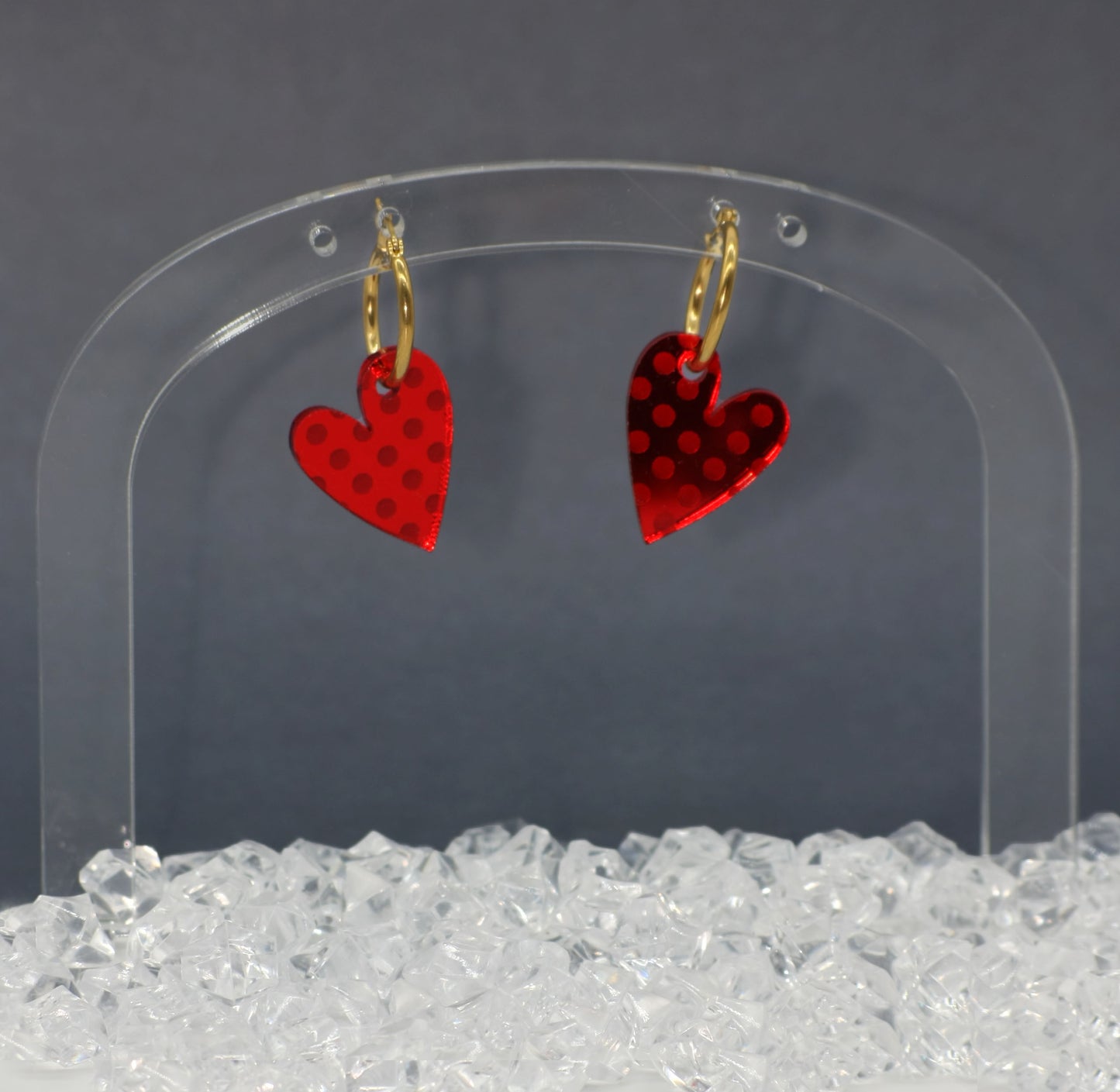 Pendientes Lunares Rojos