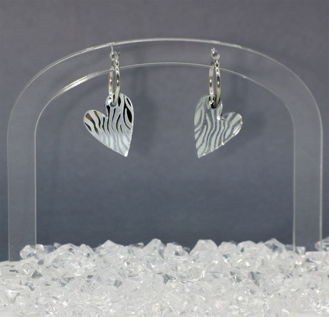 Pendientes Corazón Animal Print Cebra