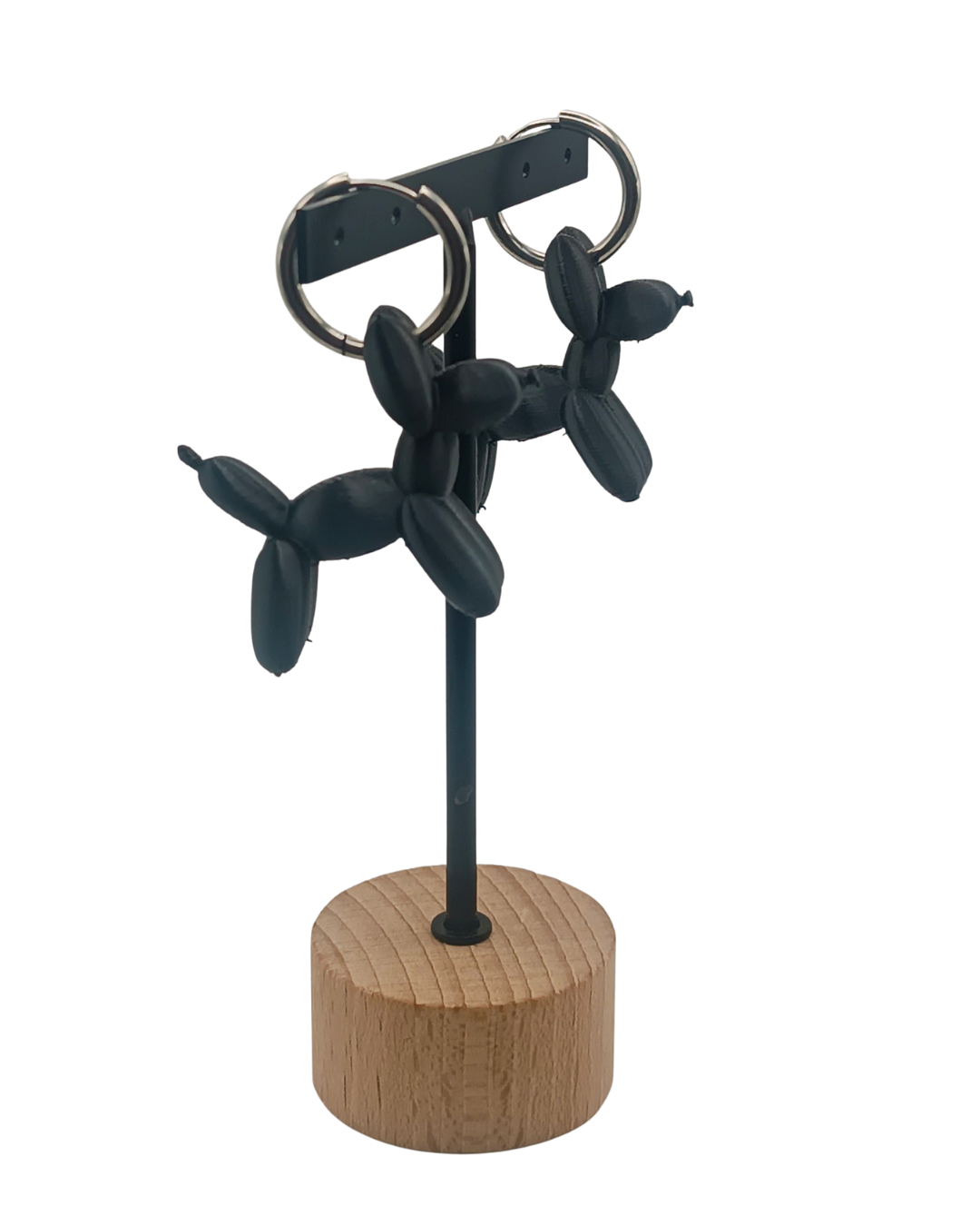 Pendientes Perro Globo - Aros de Acero Inoxidable y Material Eco