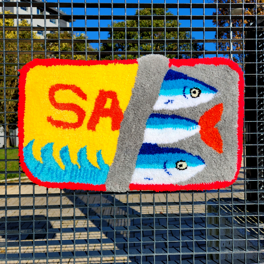 Alfombra Sardina Tufting 40x60cm - Lana Antideslizante