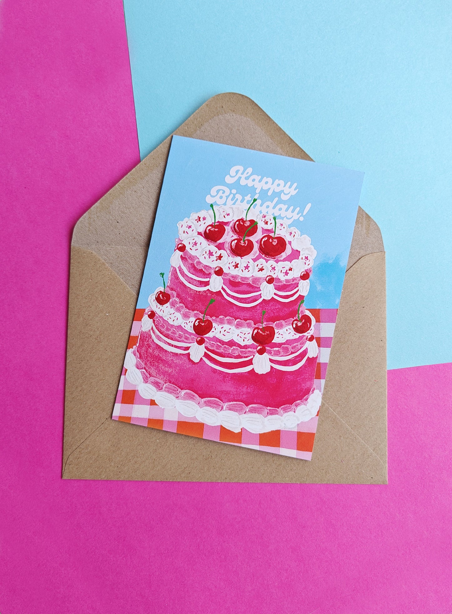 Tarjeta Happy Bday pastel