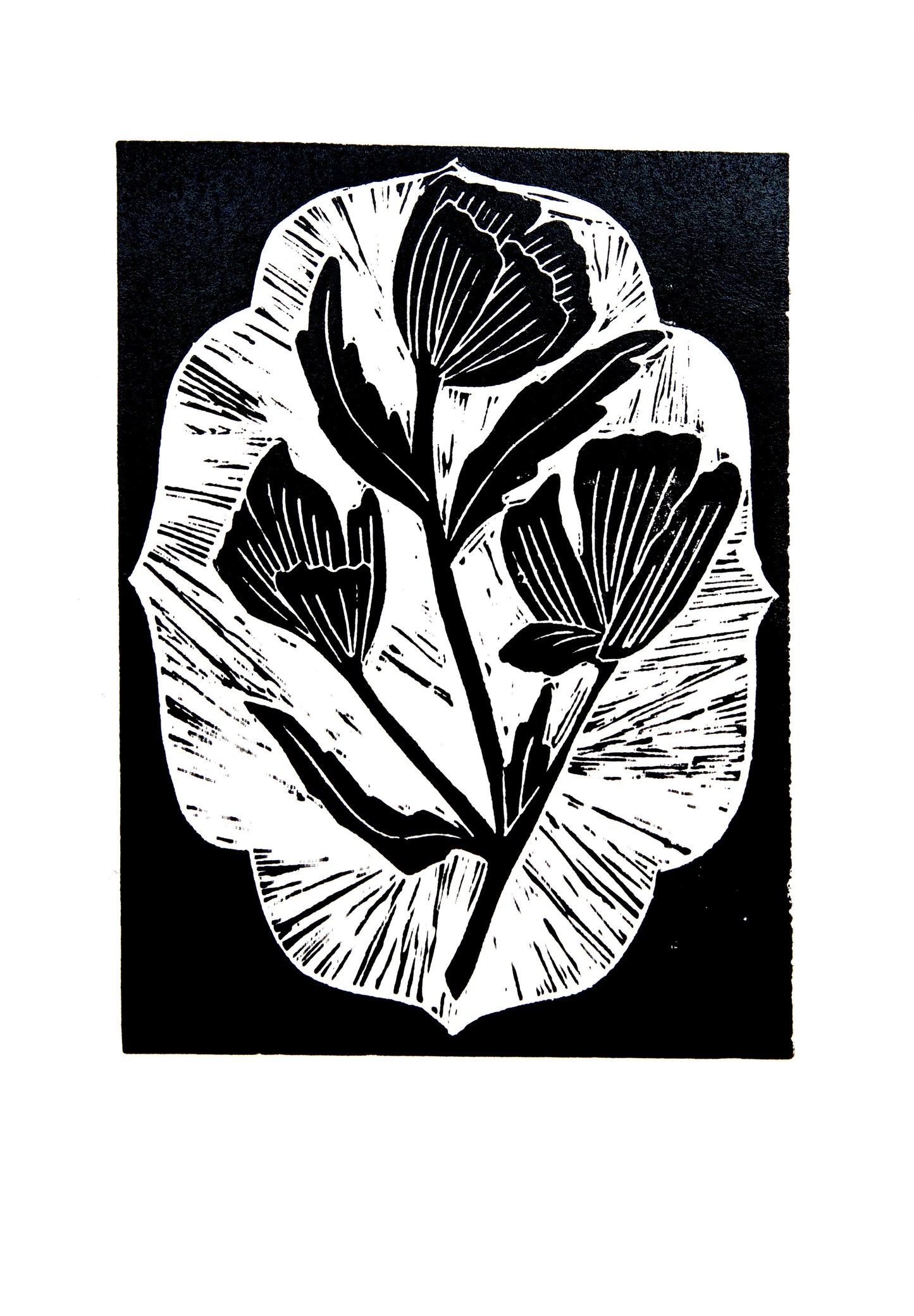 Estampa Original A4 - Black Flowers III