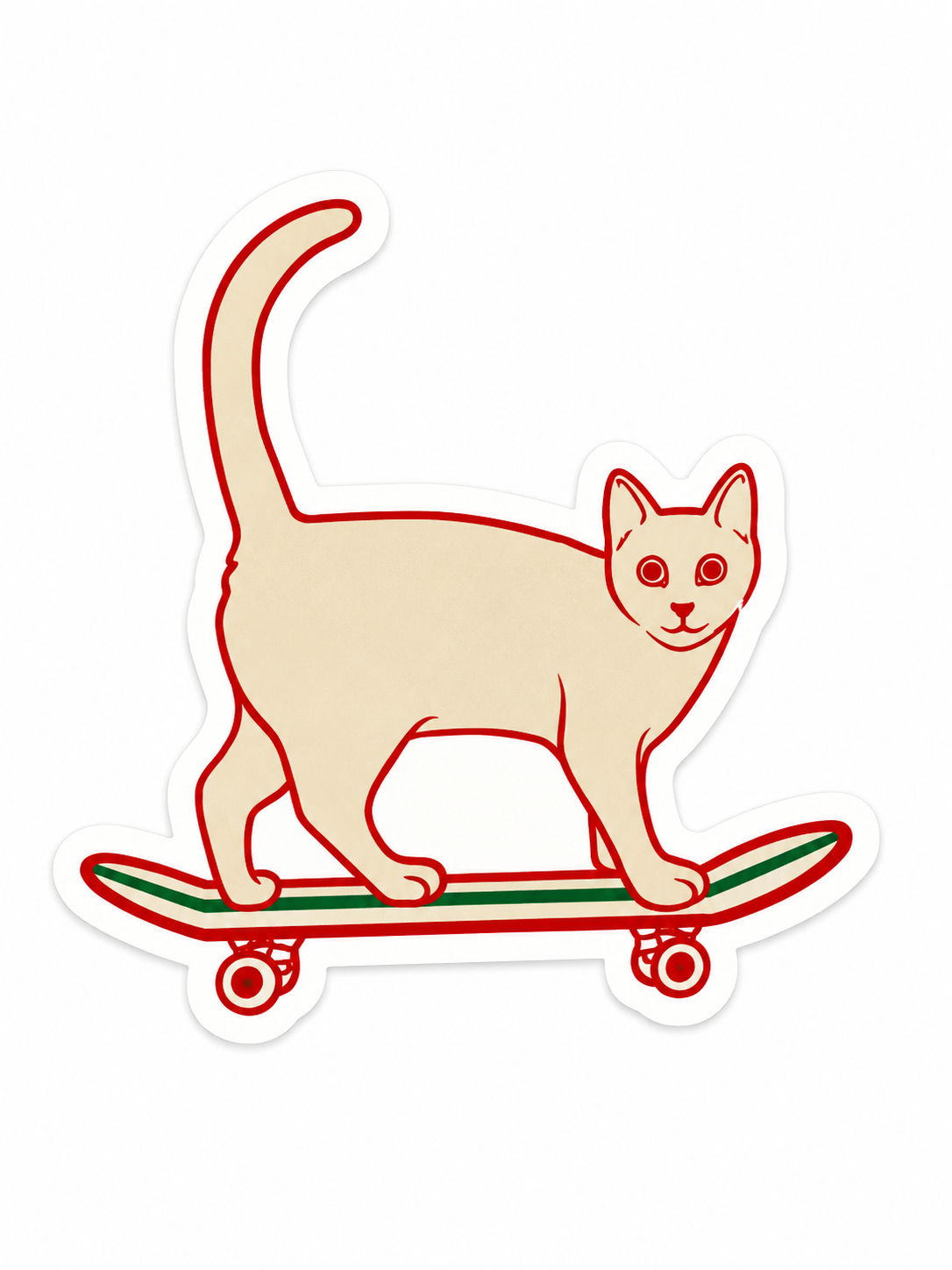 Pegatina Gato Patinando en Skate