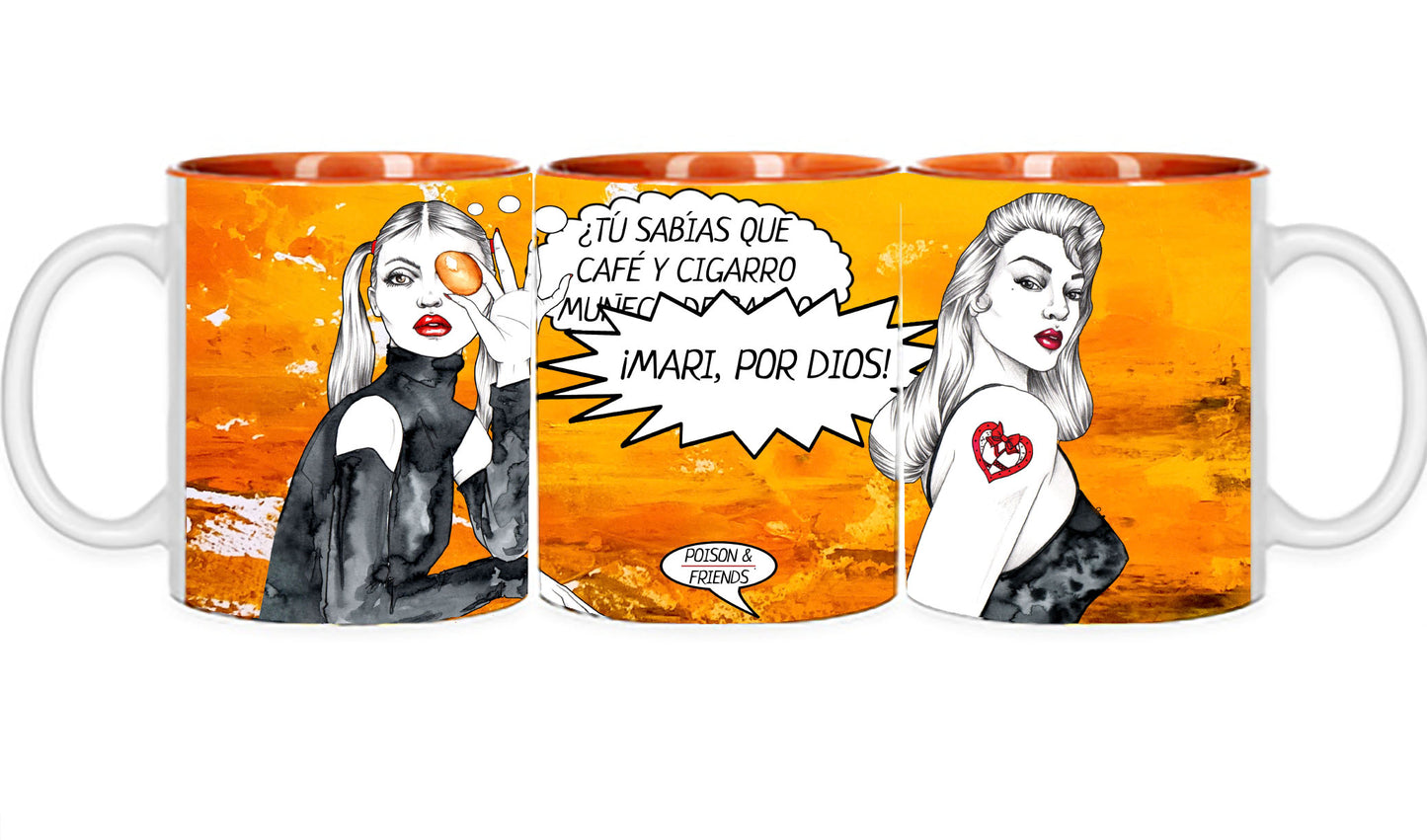 Taza Mari por Dios – Cerámica Ilustrada | Poc a Poc