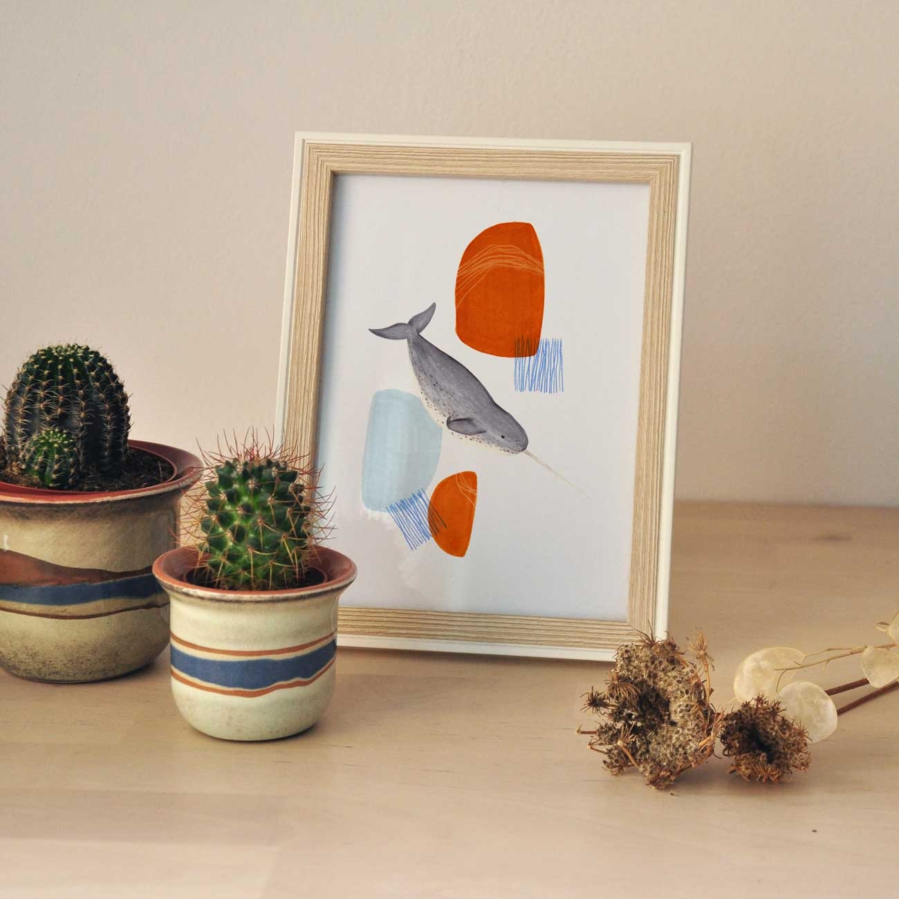 Lámina Narval – Ilustración animal marino
