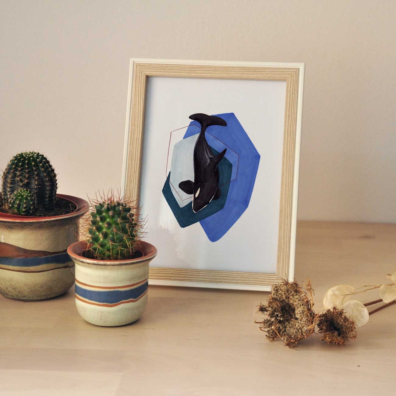 Lámina Orca – Ilustración animal marino A4