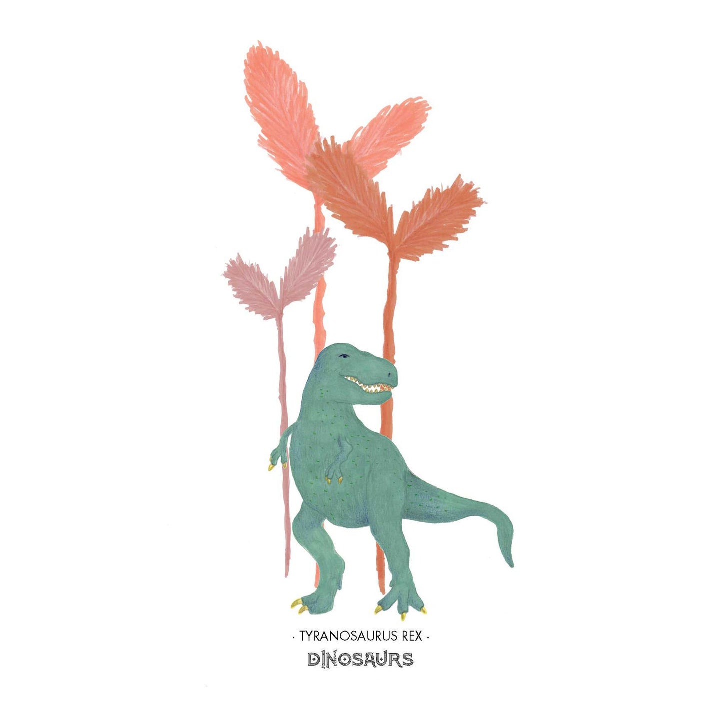 Lámina Tyrannosaurus Rex – Ilustración de dinosaurio A5
