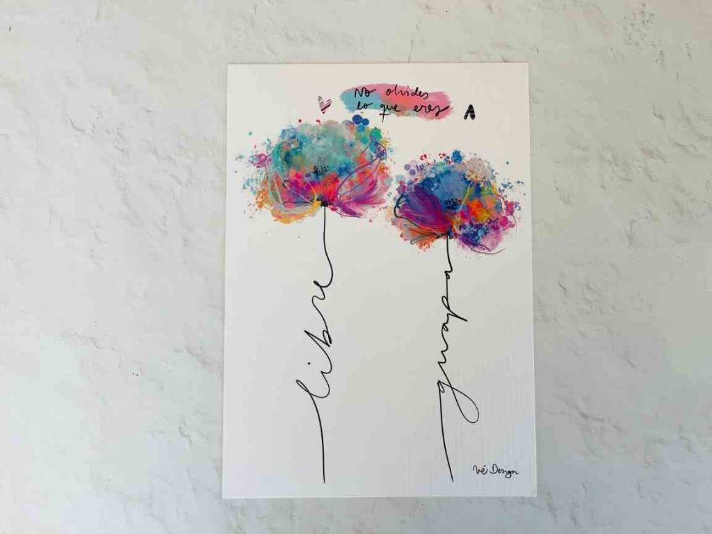 Lámina decorativa “Flores con palabras" No olvides lo que eres