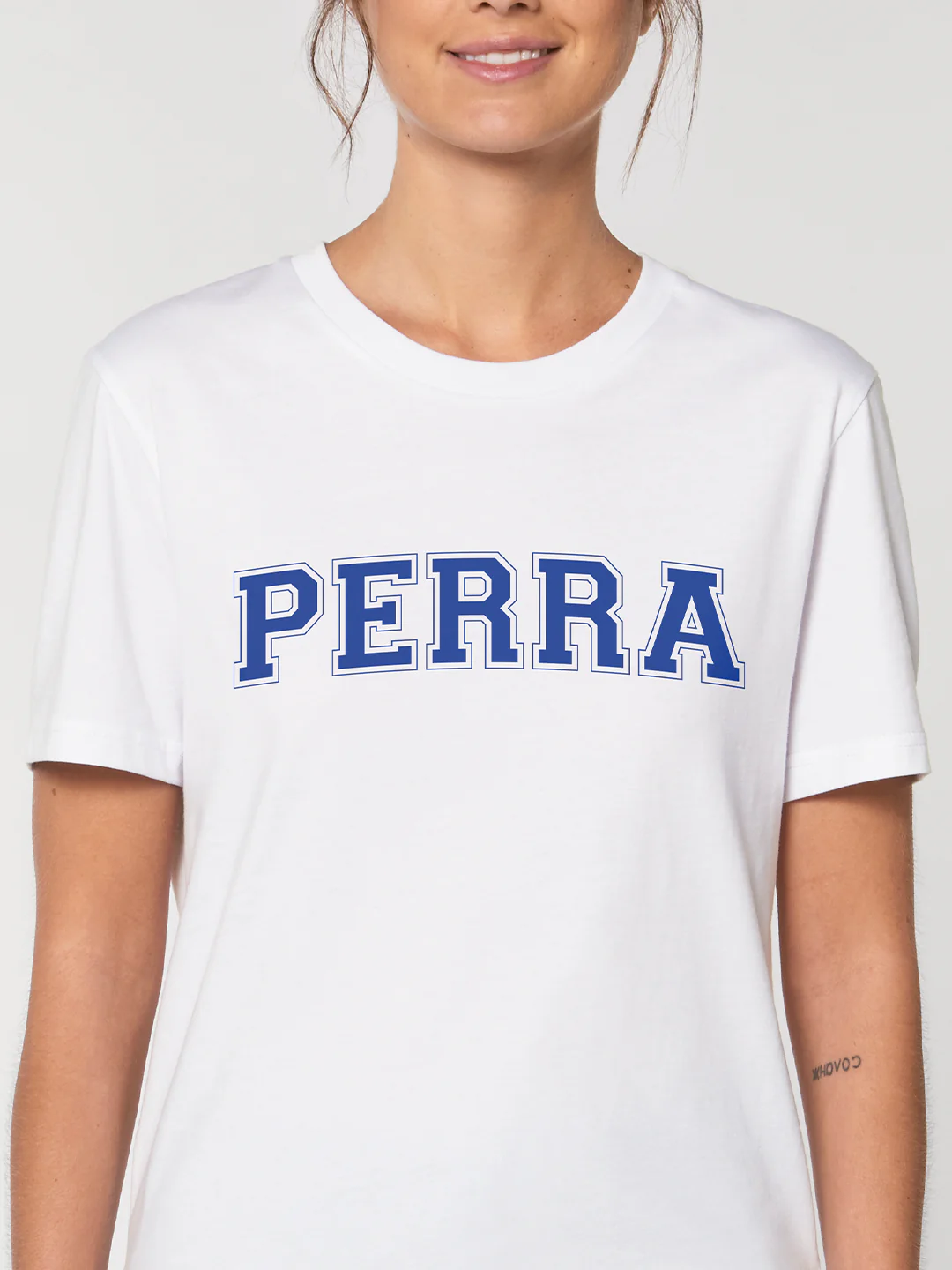 Camiseta Perra – Serigrafía Azul Eléctrico | Poc a Poc