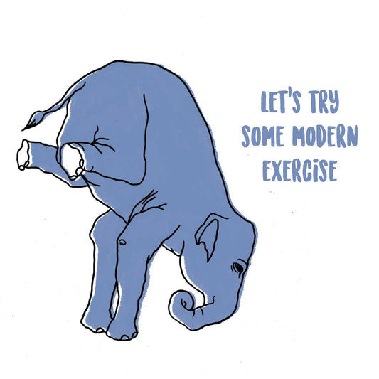 Postal con sobre 'Let's try some modern exercise' – Just Joking A7