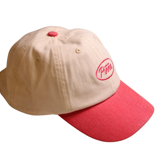 Gorra Dad Hat Rosa y Blanca – Algodón 100% Letras Bordadas