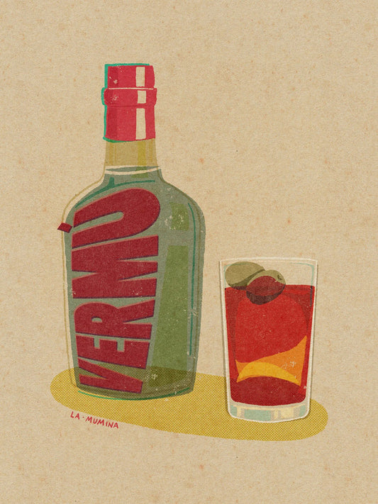 Lámina "Un Vermú" - Vermut Retro Colores Vibrantes