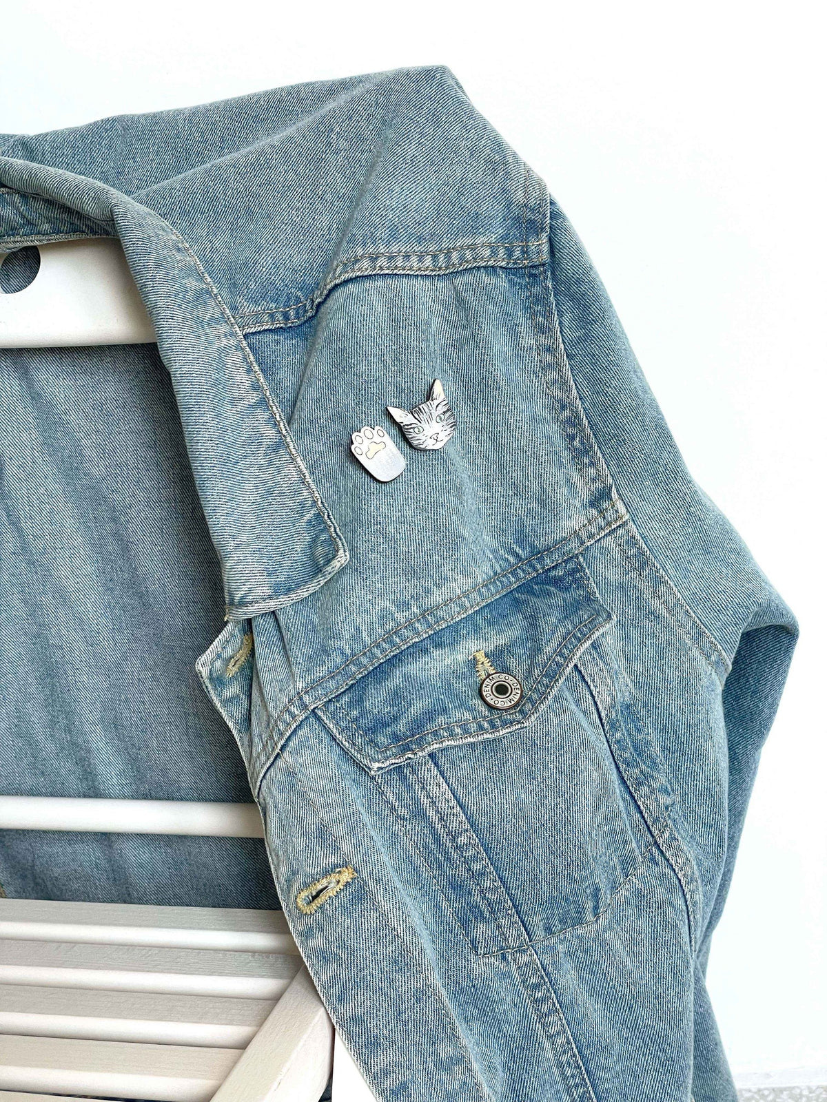 Broches: Gato y su patita