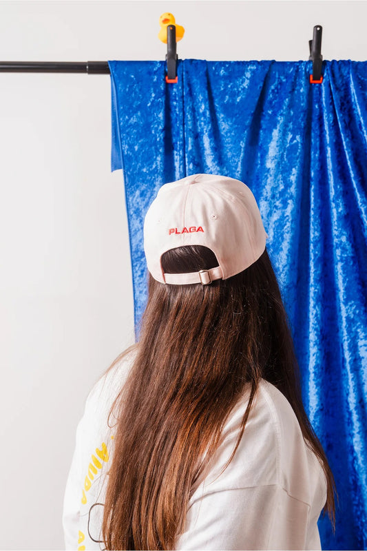 Gorra Rata Creamy Pink con Bordado Doble - 100% Algodón y Talla Regulable