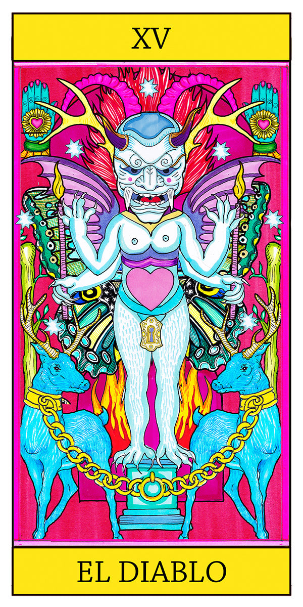 Lámina Tarot Arcano Mayor: El Diablo – El Dios de los Tres