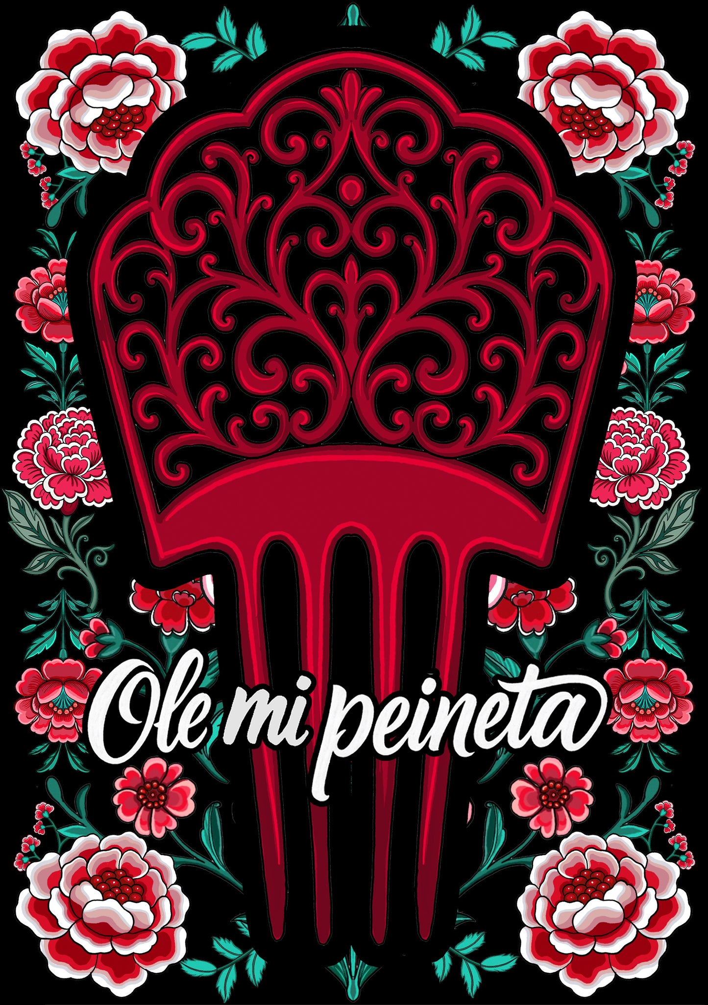 Lámina A4 Ole Mi Peineta – El Dios de los Tres