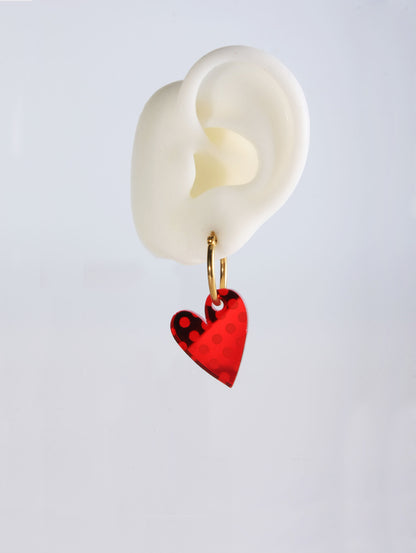 Pendientes Lunares Rojos
