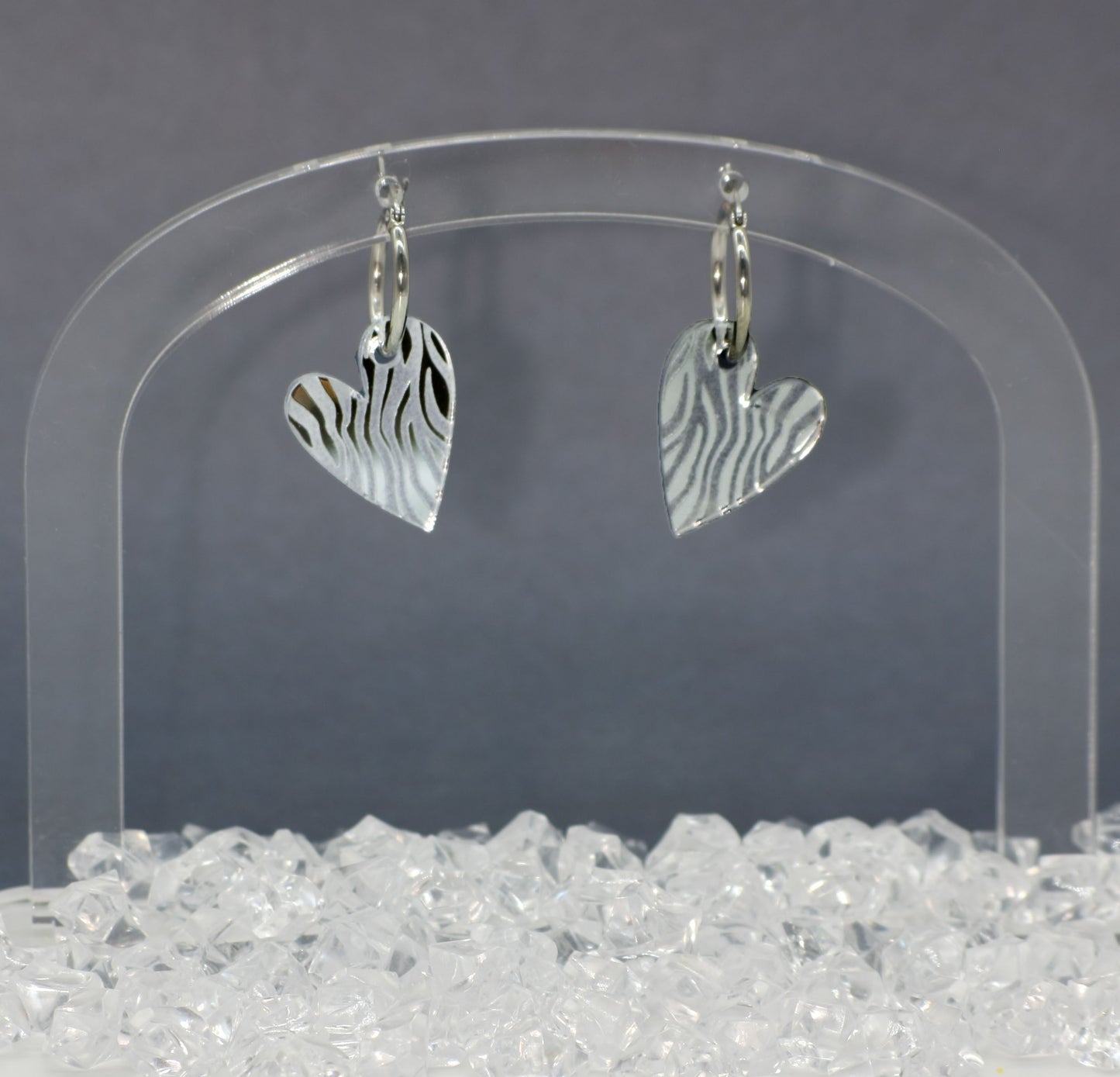 Pendientes Corazón Animal Print Cebra