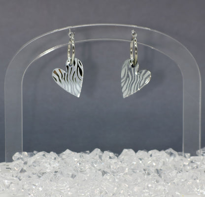 Pendientes Corazón Animal Print Cebra