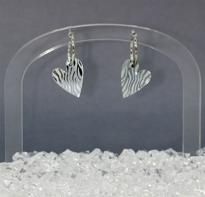 Pendientes Corazón Animal Print Cebra