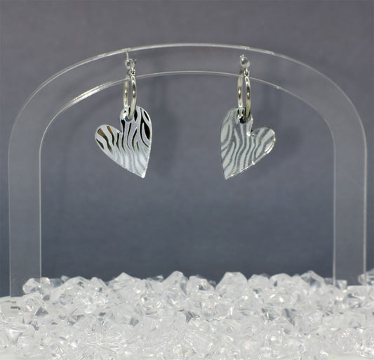 Pendientes Corazón Animal Print Cebra