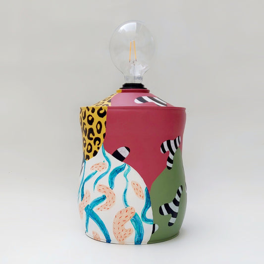 Lámpara Café Reciclada Grande Leopardo