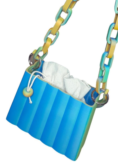 Bolso Rígido Tricolor - Cartera de Mano Sostenible Impresa en 3D
