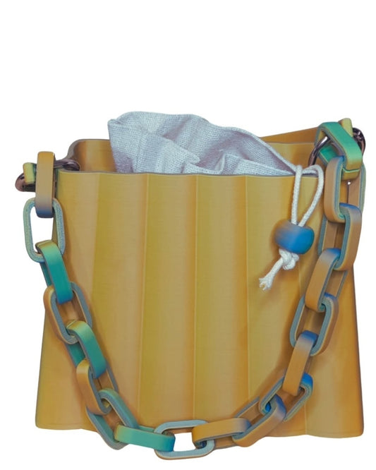 Bolso Rígido Tricolor - Cartera de Mano Sostenible Impresa en 3D