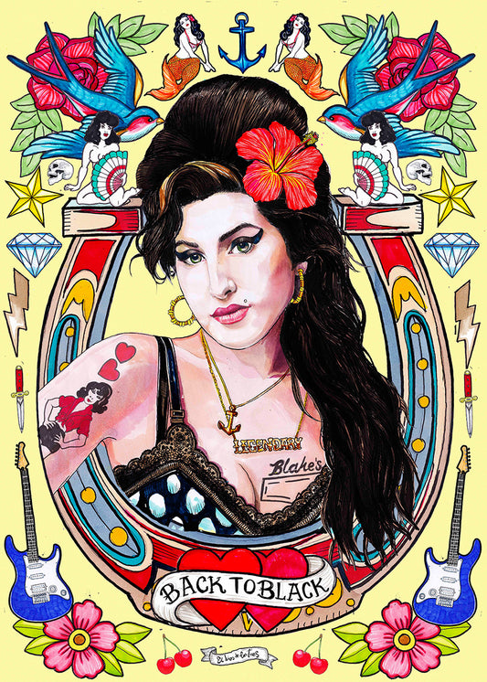 Lámina A4 Amy Winehouse – El Dios de los Tres