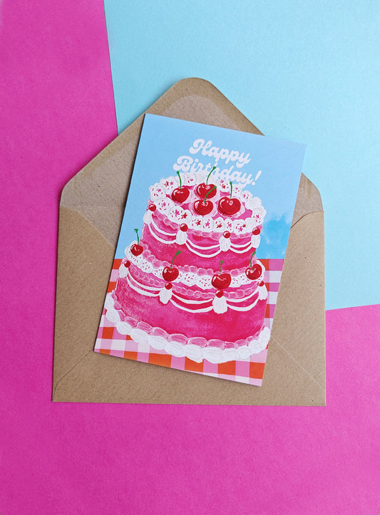 Tarjeta Happy Bday pastel