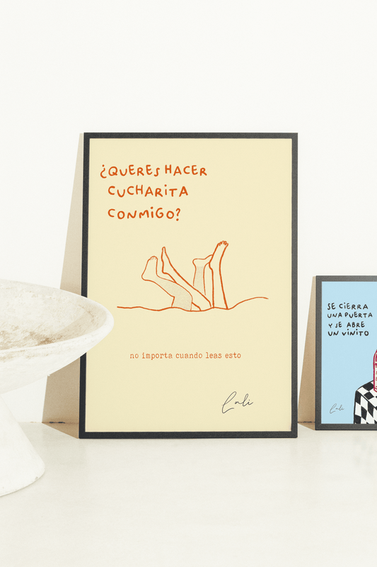 Lámina A4 Querés Hacer Cucharita Conmigo - Print Tierno Romántico