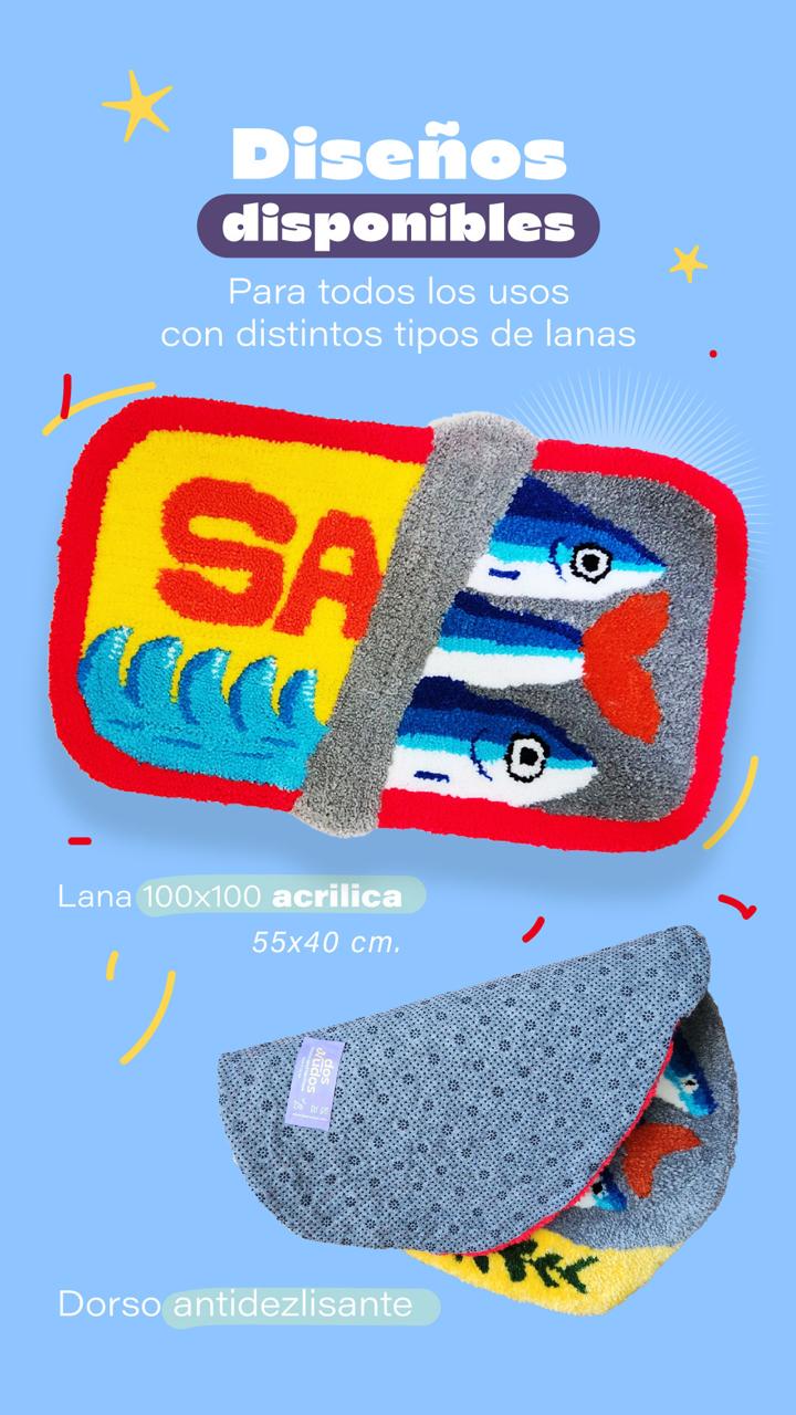 Alfombra Sardina Tufting 40x60cm - Lana Antideslizante