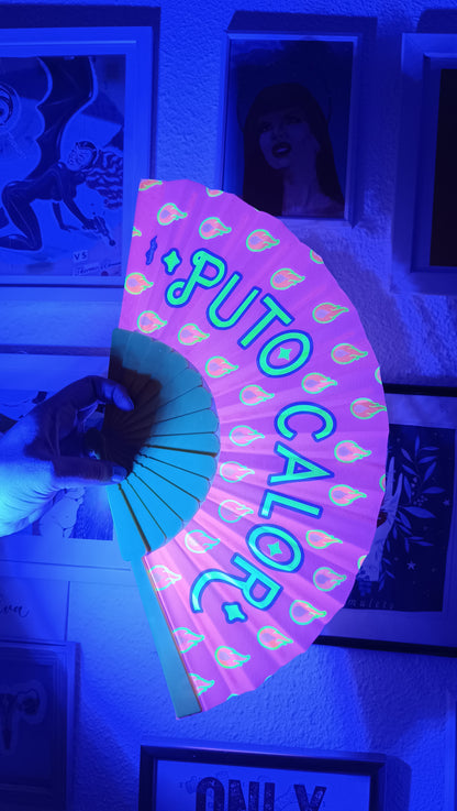 Abanico Ilustrado "P*to Calor" – Edición Neón (Brilla en la disco)