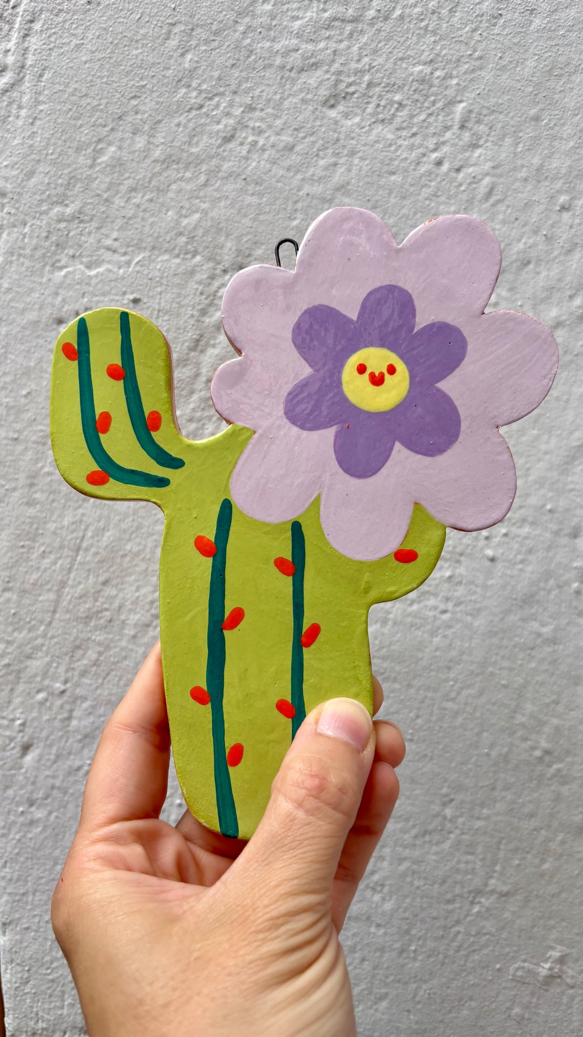 Cactus con Flor - Cerámica Mural