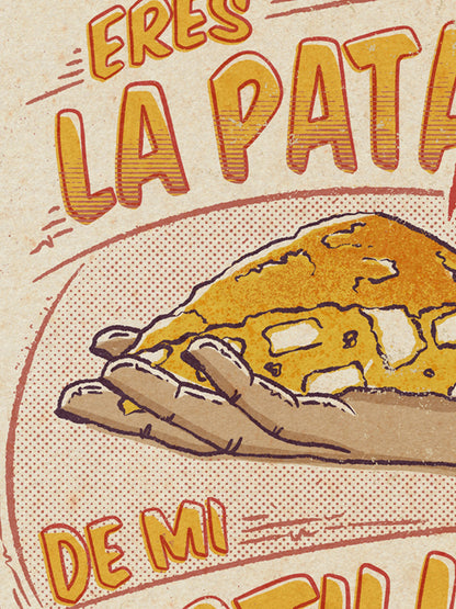 Lámina "La Patata" - Tortilla Española Mensaje Tierno