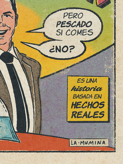 Lámina "Vegana" - Cómic Retro Humor Vegano