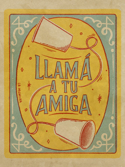 Lámina "Llama a tu Amiga" - Amistad Mensaje Tierno
