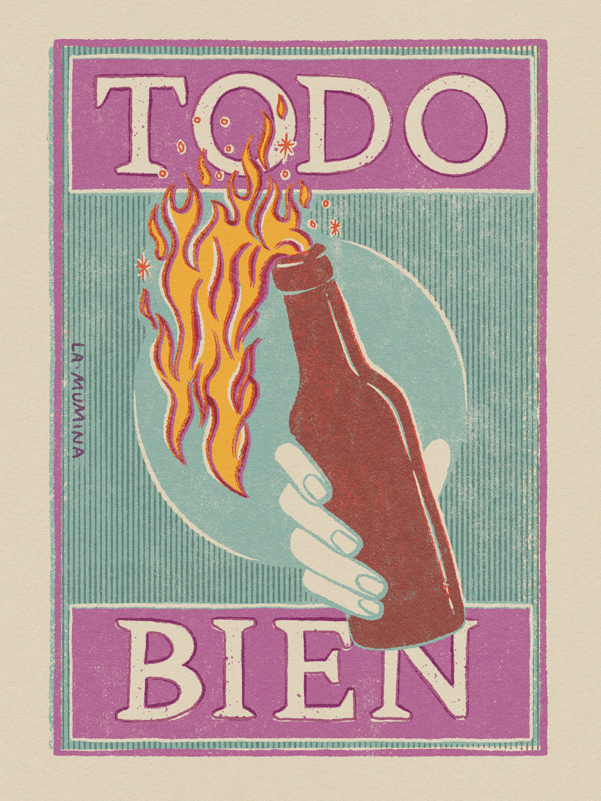 Lámina "Todo Bien" - Molotov Ironía Colores Vibrantes