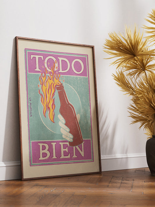 Lámina "Todo Bien" - Molotov Ironía Colores Vibrantes