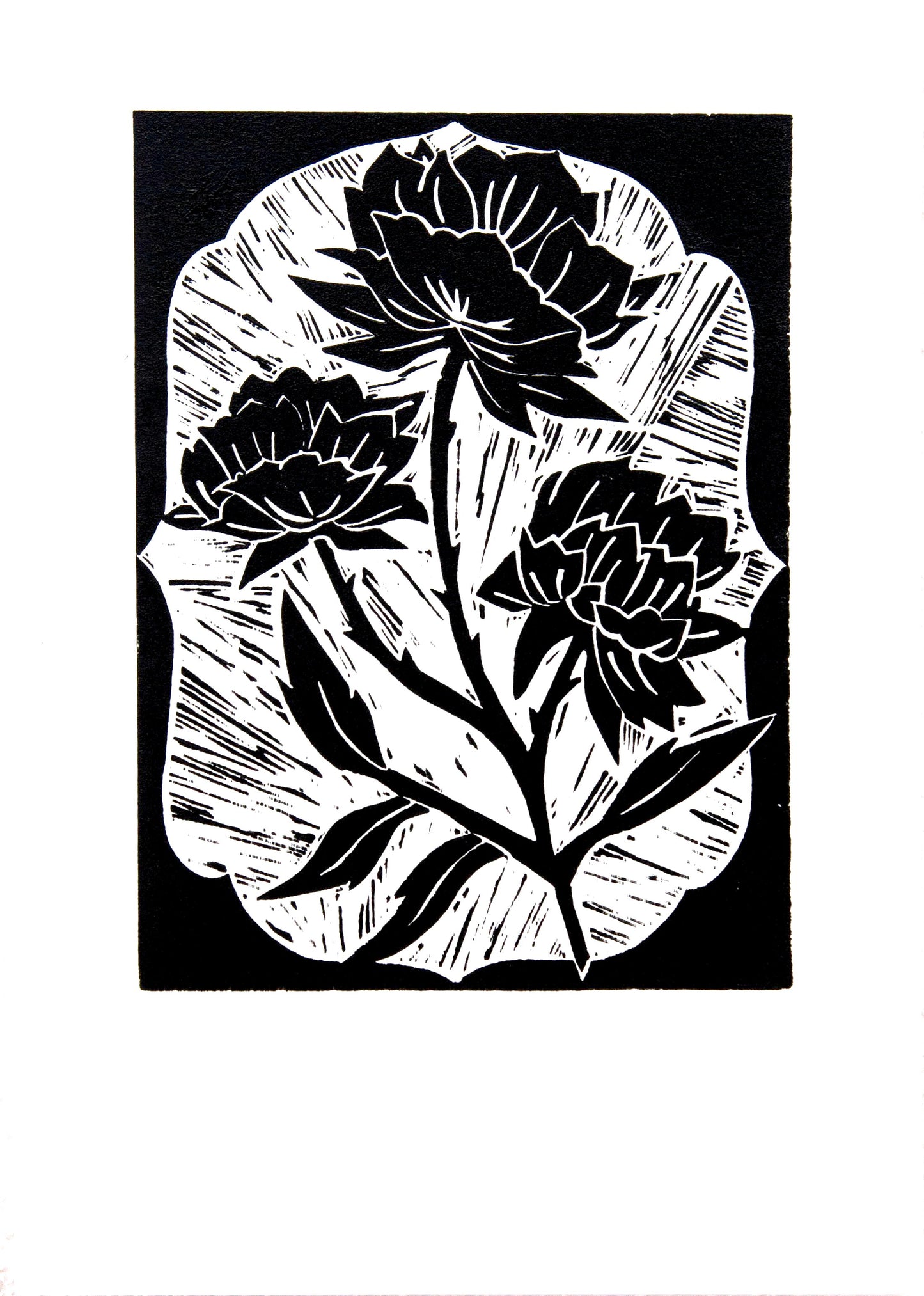 Estampa Original A4 - Black Flowers I