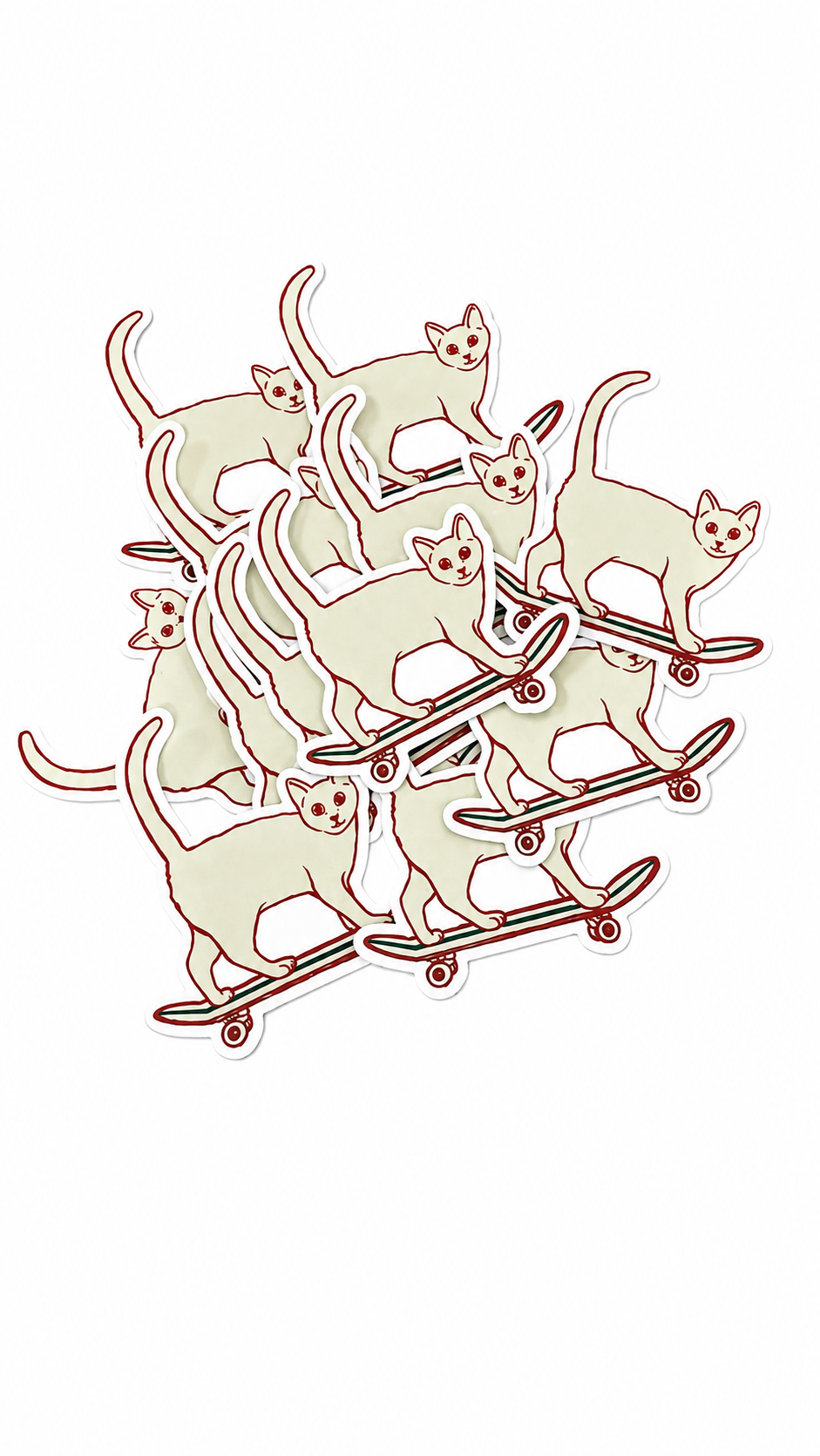 Sticker / Pegatina Gato patinando en skate
