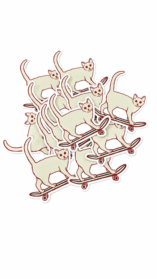 Sticker / Pegatina Gato patinando en skate