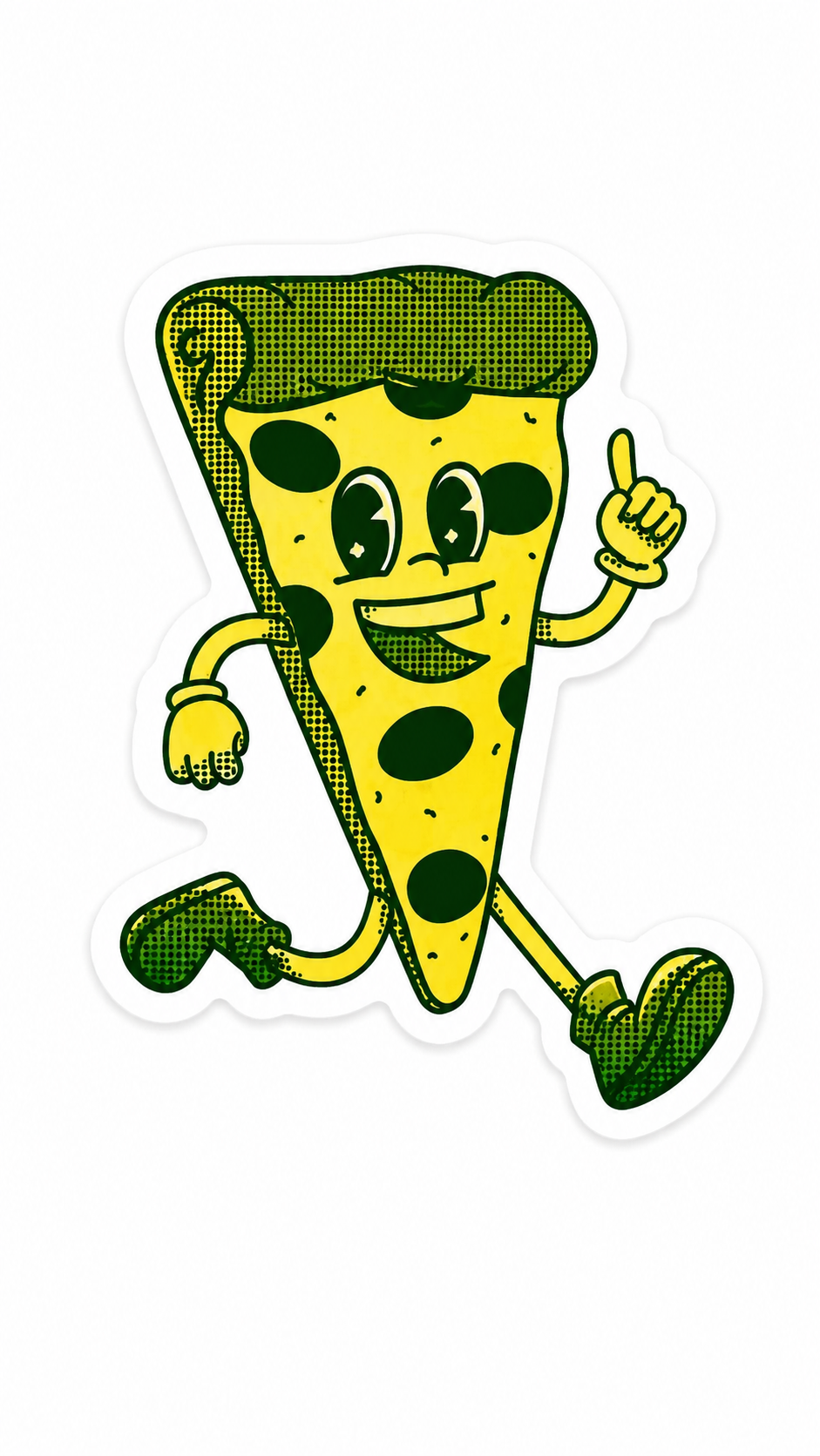 Sticker / Pegatina Pizza sonriendo en verde