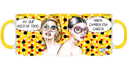 Taza Cambia esa Carita – Cerámica Ilustrada | Poc a Poc