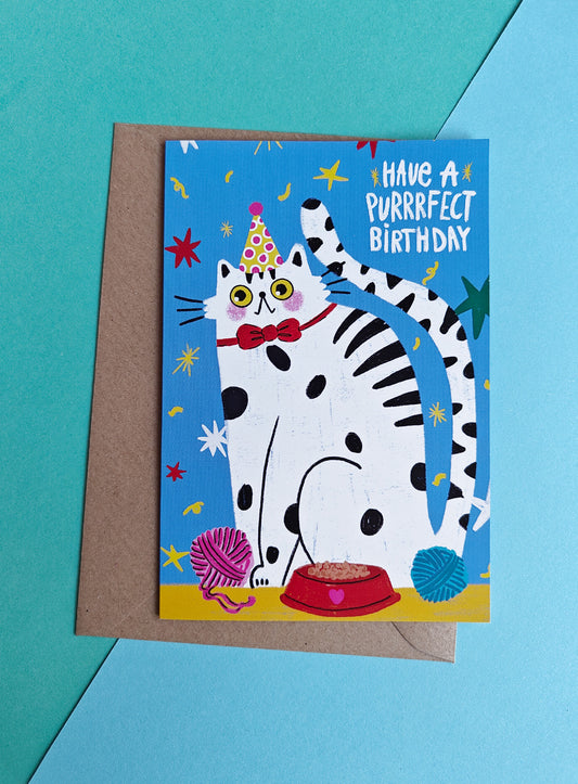 Tarjeta Purrrfect Birthday