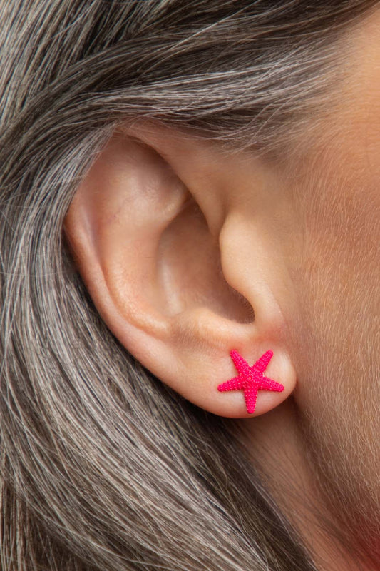 Pendientes Estrellas S 3D - Joyería Impresa 3D Ligera Rosa Flúor