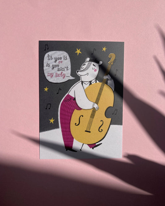 Tarjeta ilustrada impresa en papel de alta calidad. Mensaje dulce y afectivo en un diseño artístico. Regalo original y emotivo. Obra de artista local.