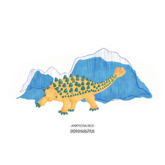 Lámina Ankylosaurus – Ilustración de dinosaurio A5