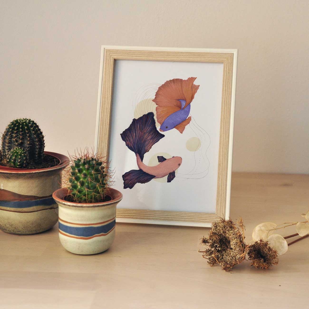 Lámina Pescado carpa – Ilustración animal marino