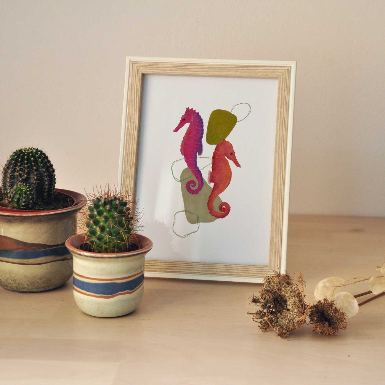 Lámina Caballito de mar – Ilustración animal marino A4